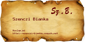 Szenczi Bianka névjegykártya